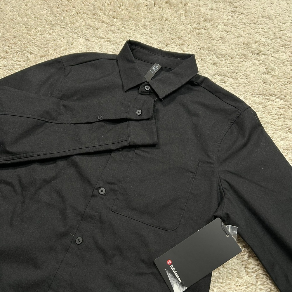 Lululemon Masons Peak Long Sleeve Shirt Medium Black Flannel Button Up New NWT